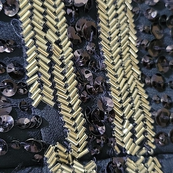 MAC DUGGAL 93603 Sequined Sleeveless Beaded Navy Dress NWT Sz 4 - Picture 9 of 9